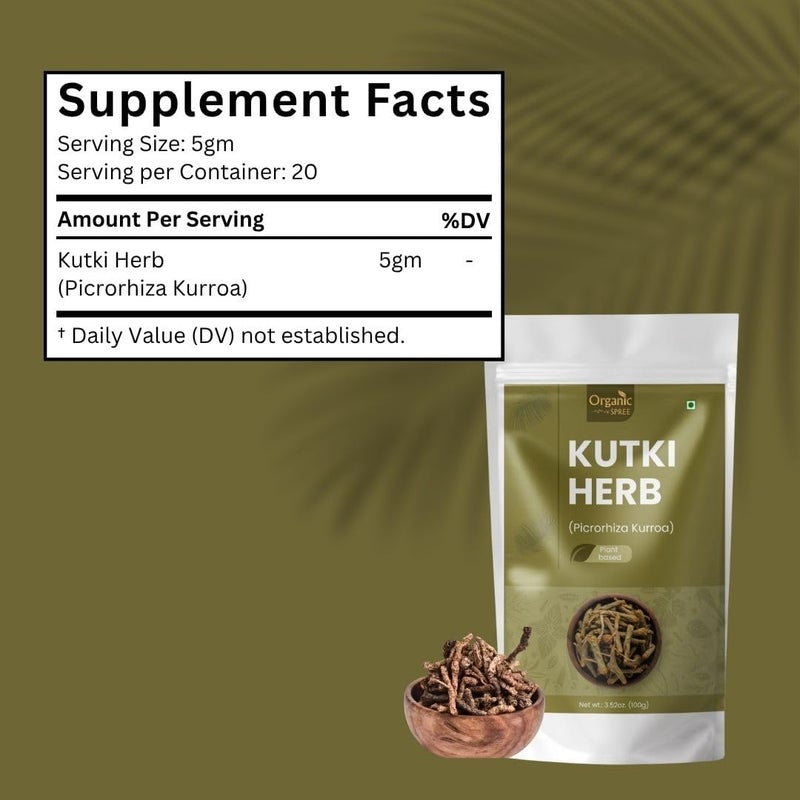 Organic Spree Kutki Herb 100gm - Pure Picrorhiza Kurroa - Image 4